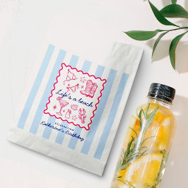 Summer Blue Stripes Pink Beach Favorites Birthday  フェイバーバッグ