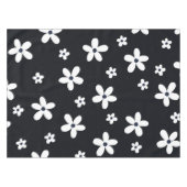 Summer Boho Black White Daisy Flowers テーブルクロス (正面(横))