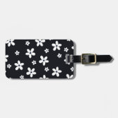 Summer Boho Black White Daisy Flowers ラゲッジタグ (正面横)