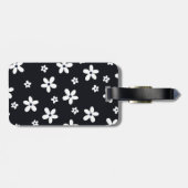 Summer Boho Black White Daisy Flowers ラゲッジタグ (裏面横)