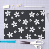 Summer Boho Black White Daisy Flowers 薄葉紙 (クラフト)