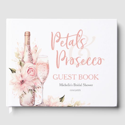 Summer Boho Petals and Prosecco Guest Book ゲストブック (正面)