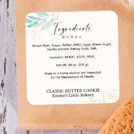 Summer Botanical Farmers Market Ingredient Product スクエアシール