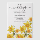 Summer bouquet golden daffodils flowers Wedding ベラム紙招待状 (正面)