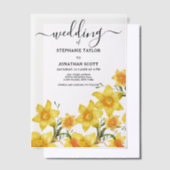 Summer bouquet golden daffodils flowers Wedding ベラム紙招待状 (オフセット)