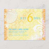 Summer Breezeビーチ結婚式保存日 案内ポストカード (正面)