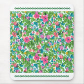 Summer bright flower garden greenery with lace マウスパッド (正面)