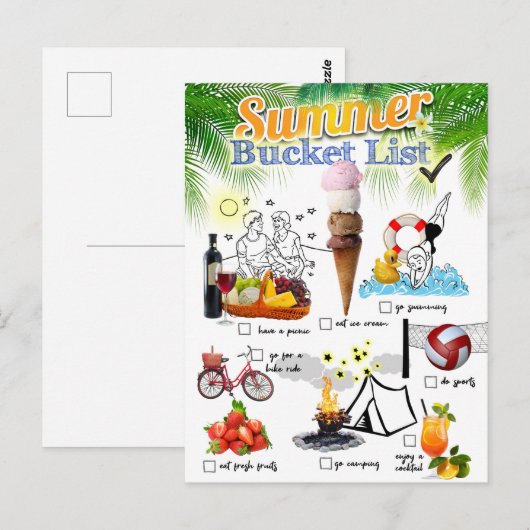Summer Bucket List ポストカード (正面/裏面)