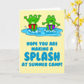 Summer Camp Frog Splash Pun カード (黄色い花)