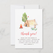 Summer Camp Girls Birthday Party サンキューカード (正面)