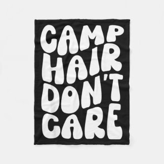Summer Camp Hair Dont Care Camping Shirt For Teen フリースブランケット