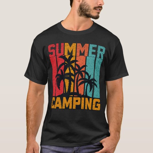 Summer Camping - Retro Tシャツ (正面)