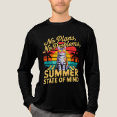 Summer Cat Chill - No Plans No Problems Feline トライブレンドＴシャツ (正面)