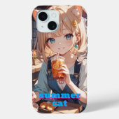 summer cat girl Case-Mate iPhoneケース (裏面)