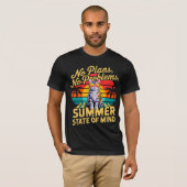 Summer Cat Retro Sunset T-Shirt - No Plans NP Tシャツ (正面フル)