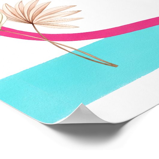 Summer Chic Beach and Waves Bridal Shower Welcome ポスター (角)