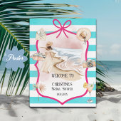 Summer Chic Beach and Waves Bridal Shower Welcome ポスター
