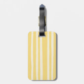 Summer Chic Retro Yellow Stripes Personalized ラゲッジタグ (裏面縦)