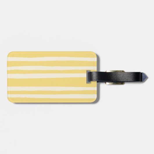 Summer Chic Retro Yellow Stripes Personalized ラゲッジタグ (裏面横)