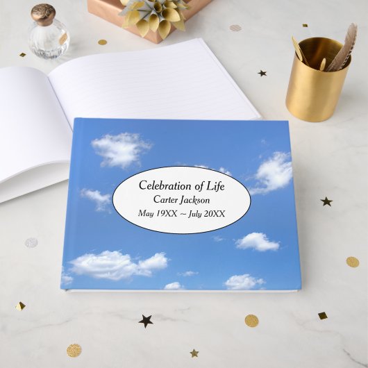 Summer Clouds In Sky for Memorial Service  ゲストブック (正面見開き)
