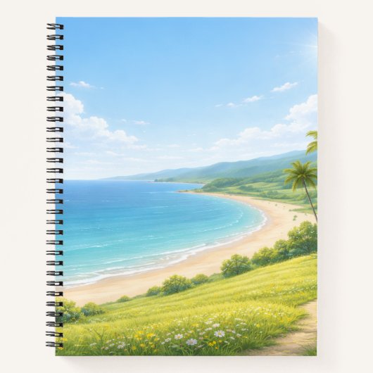 Summer Coastal Landscape Spiral Notebook ノートブック (正面)