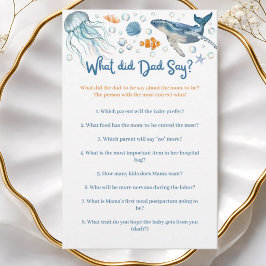 Summer Coastal Watercolor Baby Shower Game