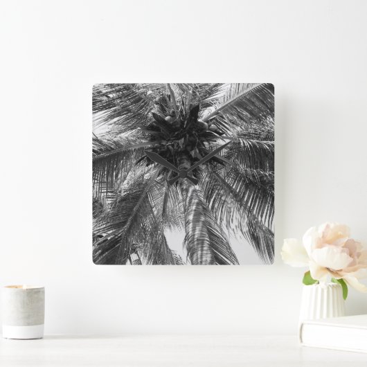 Summer Coconut Chill Palm 2 スクエア壁時計 (ホーム)