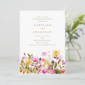 Summer Colorful Floral Painterly Engagement Party 招待状 (スタンド正面)