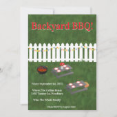 Summer Cookout Backyard BBQ Party Invite 招待状 (正面)
