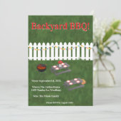 Summer Cookout Backyard BBQ Party Invite 招待状 (スタンド正面)