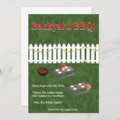 Summer Cookout Backyard BBQ Party Invite 招待状 (正面/裏面)