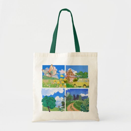 Summer Countryside Nature トートバッグ (正面)