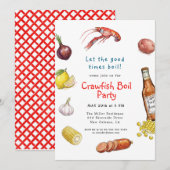 Summer Crawfish Boil Seafood invitation 招待状 (正面/裏面)