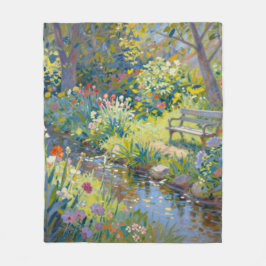 Summer Creek Flowers  フリースブランケット