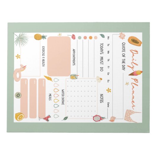 Summer Daily Planner Notepad  ノートパッド (正面)