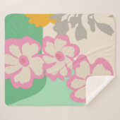 Summer Daisies Color Blocks Modern Floral  シェルパブランケット (正面(横))