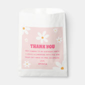Summer Daisies Pink Kids' Birthday Thank You フェイバーバッグ (正面)
