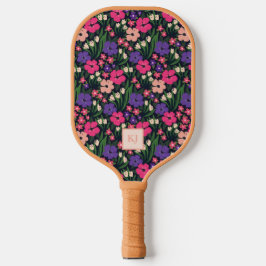 Summer Ditsy Floral Monogrammed Pickleball Paddle ピックルボールラケット