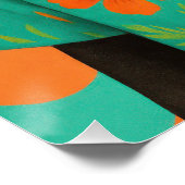 Summer Dog Portrait – Retro Tropical Illustration  ポスター (コーナー)