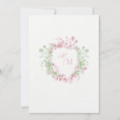 Summer Elegant Floral Monogram Wedding 招待状 (裏面)