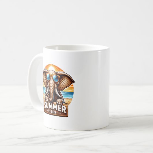 Summer Elephant コーヒーマグカップ (正面左)