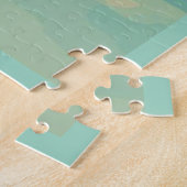 SUMMER ENERGY with huts sun blue sky and a lake ジグソーパズル (側面)