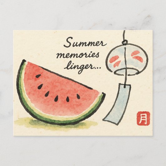 Summer Etegami Postcard ポストカード (正面)