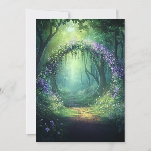 Summer Fairy Tale Enchanted Forest Baby Shower 招待状 (裏面)