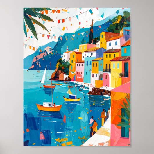 Summer Festival Abstract ポスター (正面)