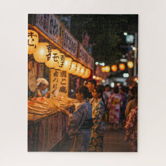 Summer Festival Glow – Japanese Night Market Puzzl ジグソーパズル