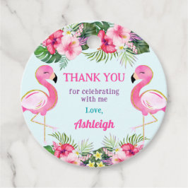 Summer Flamingo Birthday Partyありがとう フェイバータグ