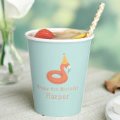 summer flamingo float kids birthday pool party 紙コップ