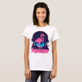 Summer Flamingo neon Sommer Tシャツ (正面フル)