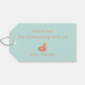 summer flamingo popsicle kids birthday pool party ギフトタグ (裏面横)